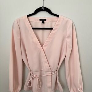 J. Crew Light Pink Wrap Blouse